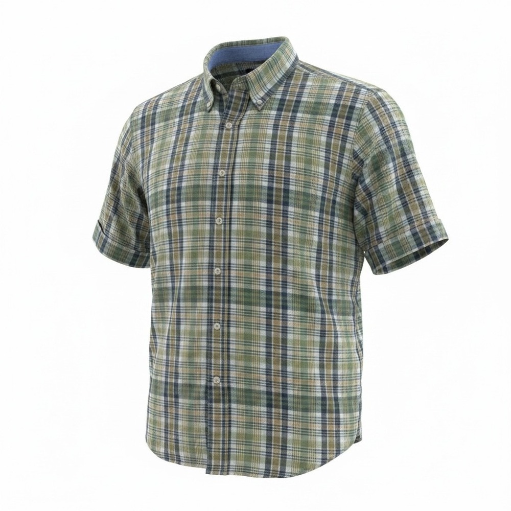 Pendleton Seaside Shirt Mens‎ XL Green Plaid Short Sleeve Cotton Button Down